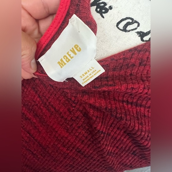 Anthropology/ Maeve Red Sheath Midi Dress with V-Neck - Picture 4 of 4